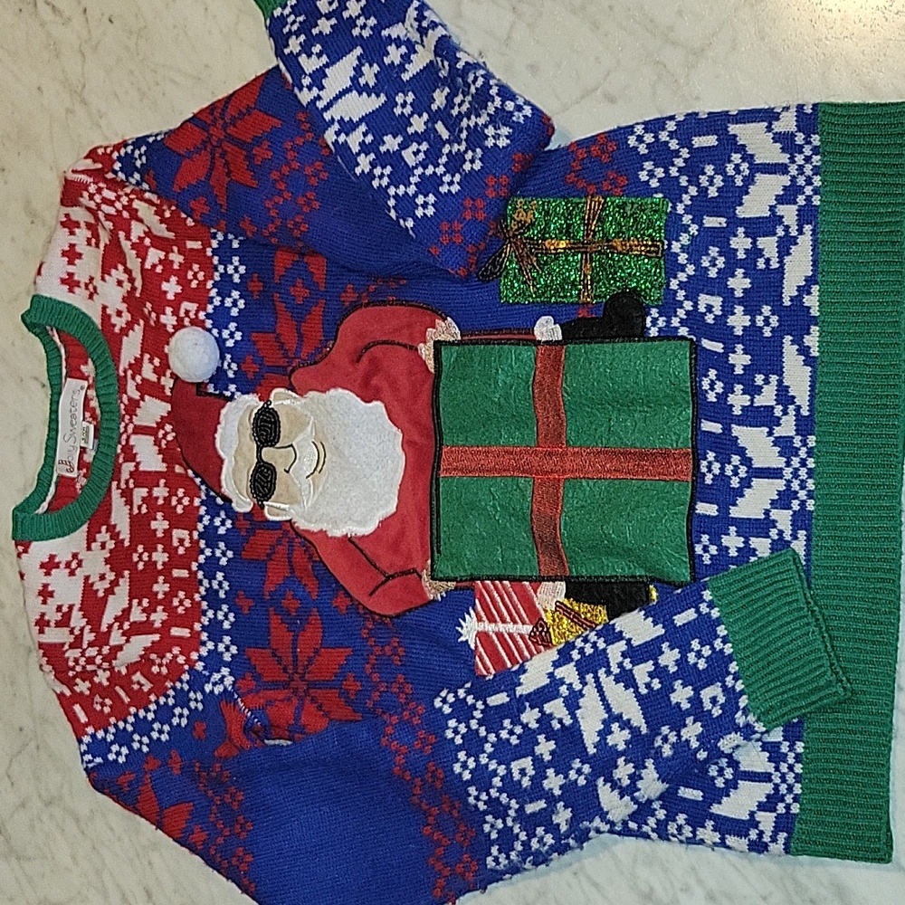 JOLLY SWEATERS - Santa's Secret Gift Size S Men's- 34-36 Ugly Christmas Sweater